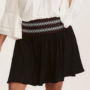 🔥TORRID Black Embroidered Smock Waist Skirt